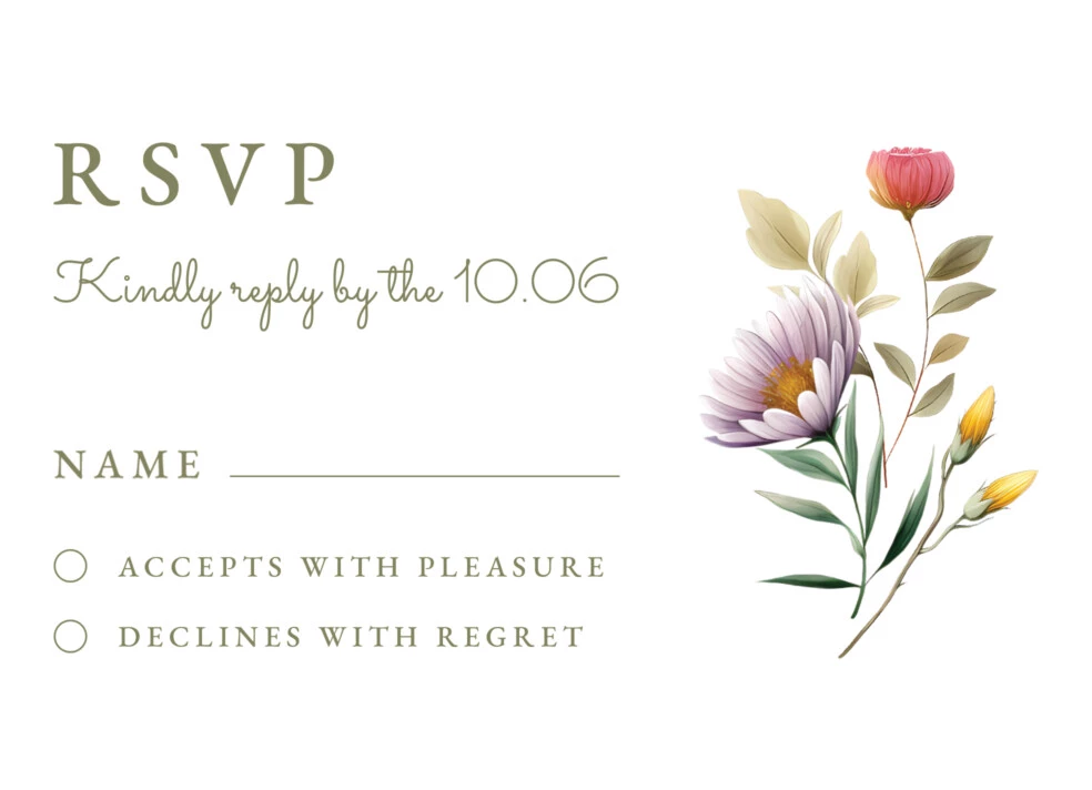 Spring Wedding RSVP Free Google Docs Template