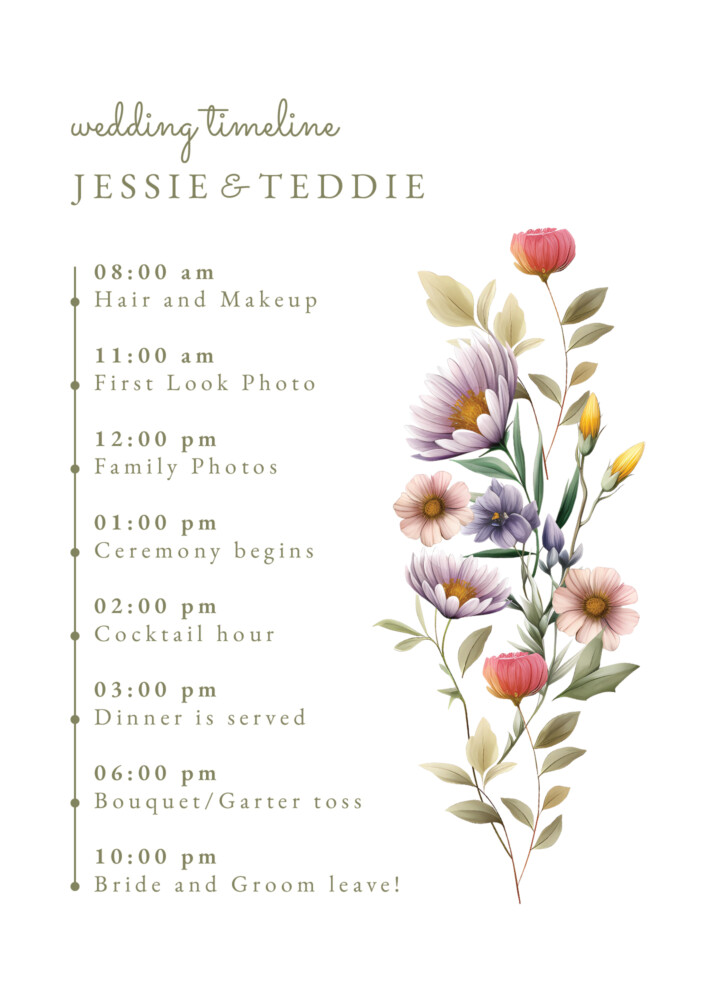 Spring Wedding Timeline Free Google Docs Template