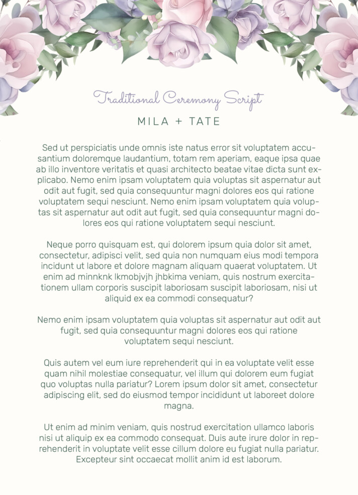 Summer Wedding Ceremony Script Free Google Docs Template