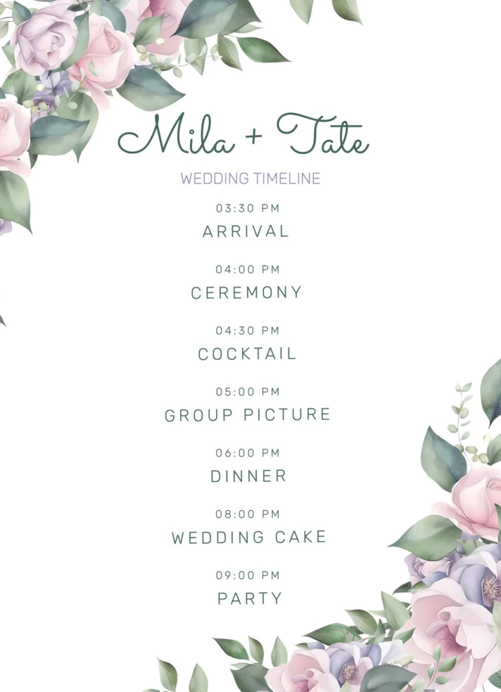 Summer Wedding Timeline Free Google Docs Template