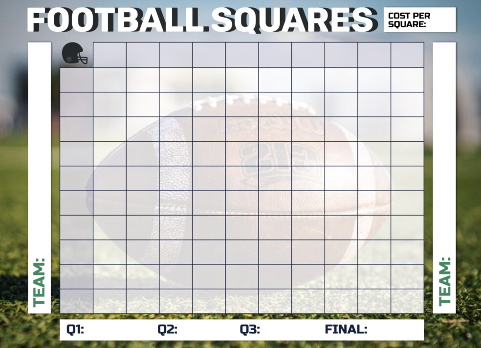 Super Bowl 100 Squares Free Google Docs Template 