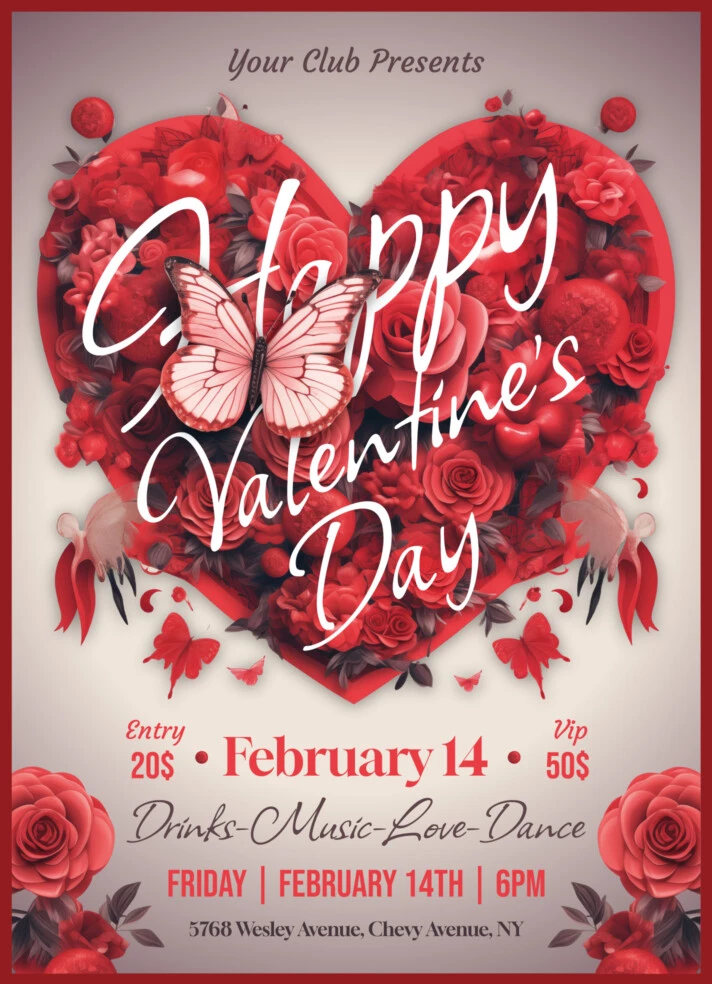 Valentine’s Day Party Flyer Free Google Docs Template