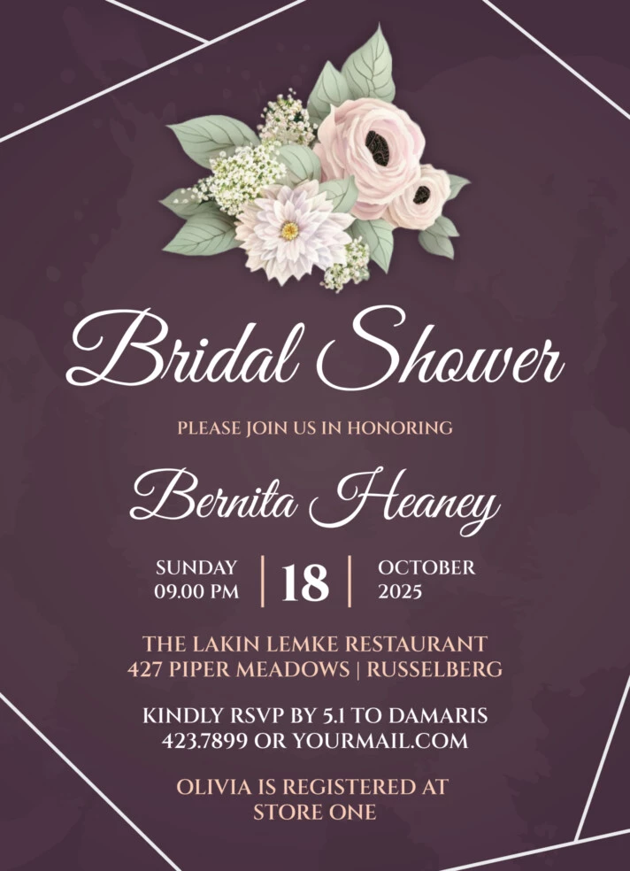 Elegant Wedding Bridal Shower Invitation Free Google Docs Template
