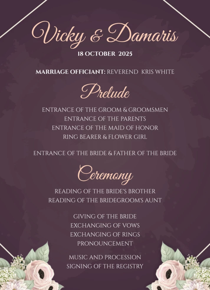 Elegant Wedding Ceremony Script Free Google Docs Template
