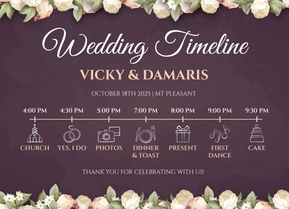 Elegant Wedding Timeline Free Google Docs Template