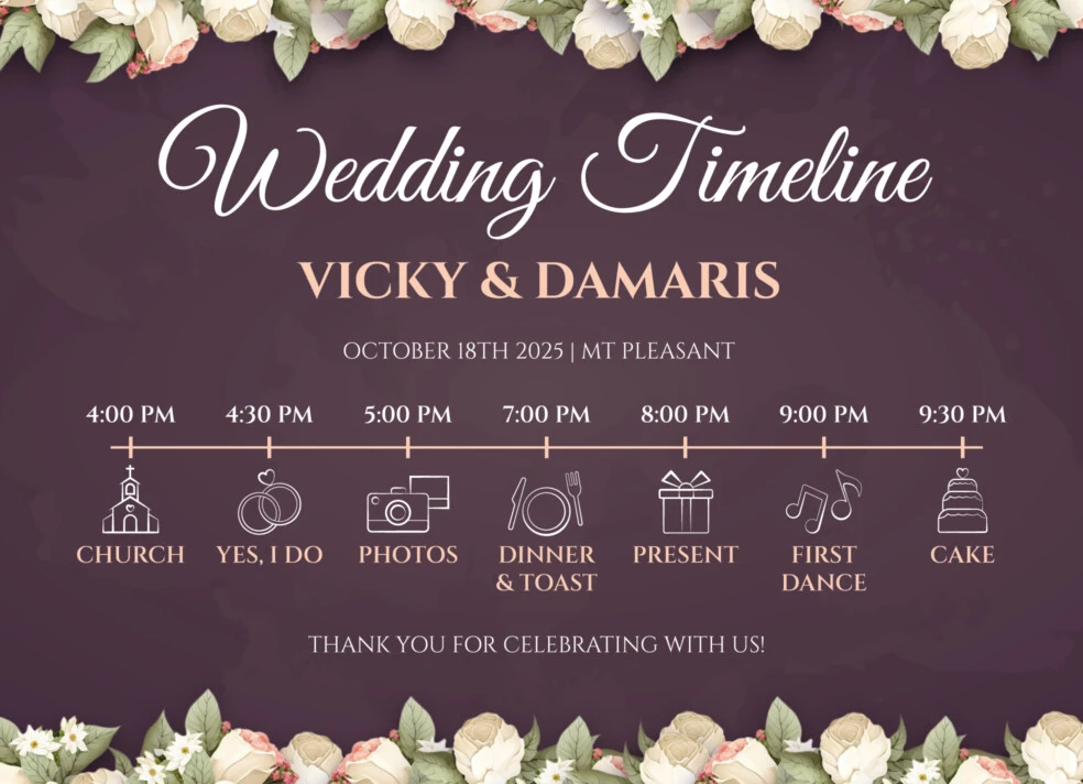 Elegant Wedding Timeline Free Google Docs Template