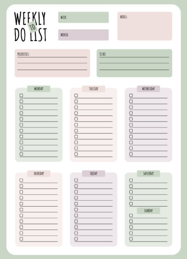 Weekly To Do List Free Google Docs Template
