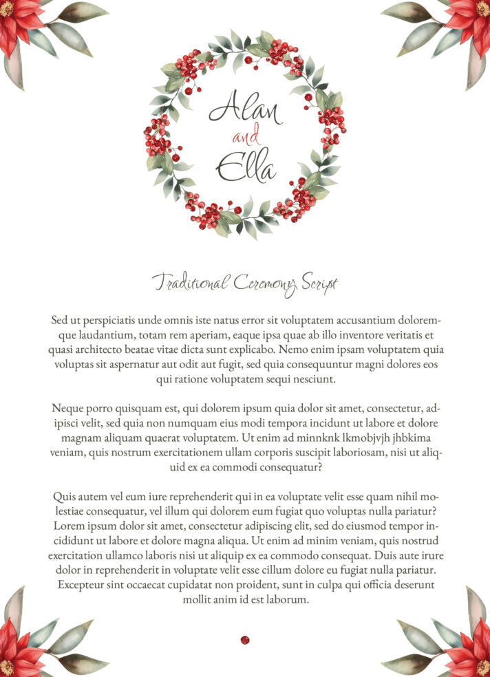 Winter Wedding Ceremony Script Free Google Docs Template