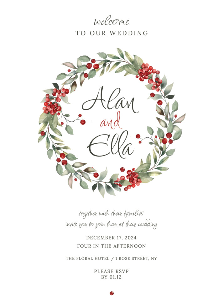 Winter Wedding Invitation Free Google Docs Template