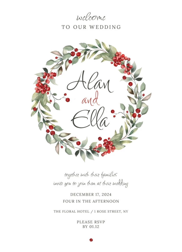 Winter Wedding Invitation Free Google Docs Template