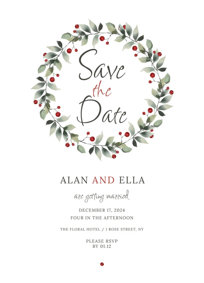 Winter Wedding Save the Date Free Google Docs Template