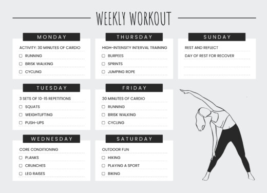 Yoga Weekly Schedule Template